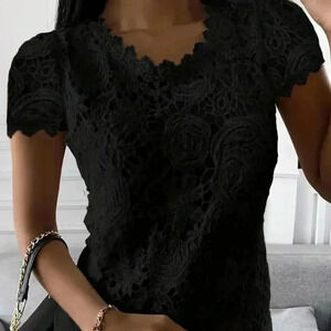 Lace Crew Neck Top